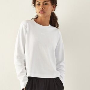 ADAY "All Day" Long Sleeve White Crew Neck Shirt 100% Cotton Size XL